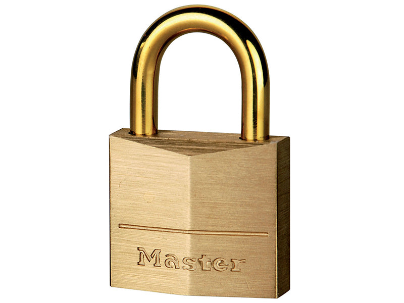 Solid Brass 35mm Padlock with Brass Plated Shackle, Master Lock