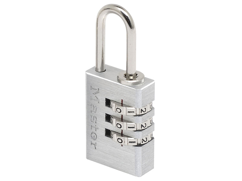 Aluminium 20mm 3-Digit Combination Padlock, Master Lock