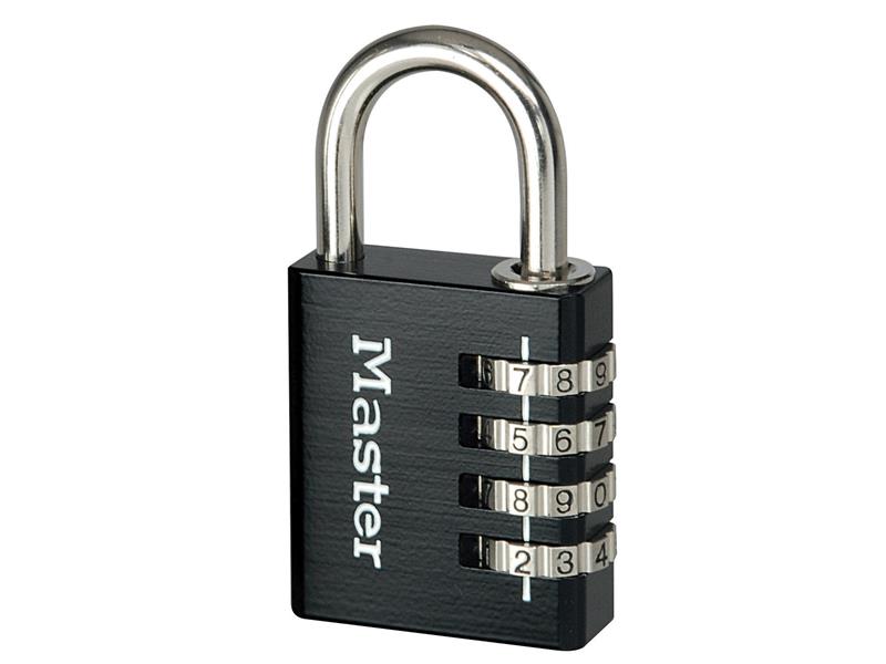 Black Finish 40mm 4-Digit Combination Padlock, Master Lock