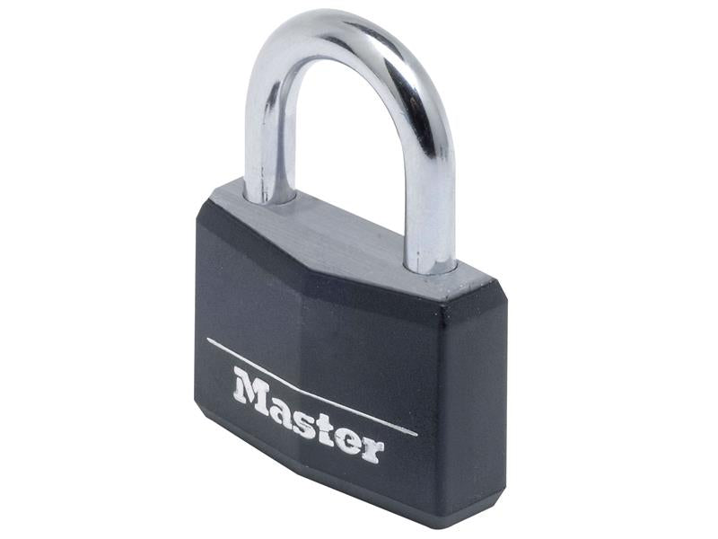 Aluminium Black Vinyl Cover 40mm Padlock 4-Pin, Master Lock