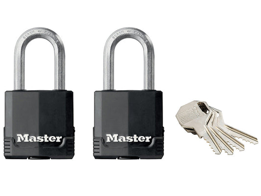 Excell™ Weather Tough 45mm Padlock 4-Pin - Keyed Alike x 2, Master Lock