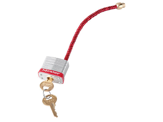 Lockout Padlock with Flexible Braided Steel Cable Shackle, Master Lock