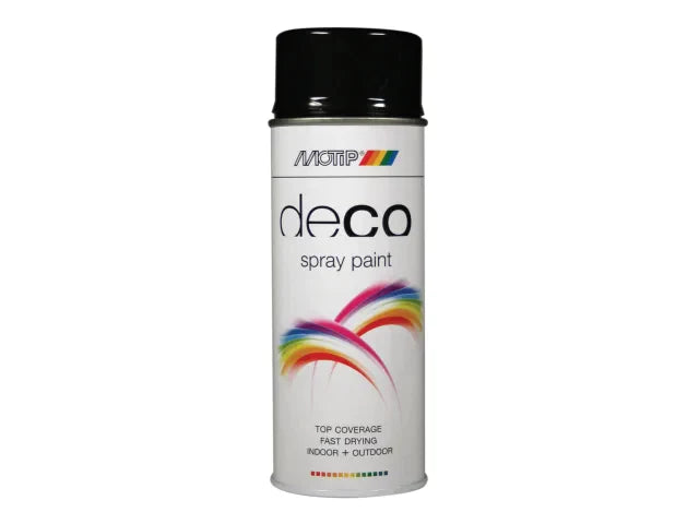 Deco Spray Paint High Gloss RAL 9005 Deep Black 400ml, MOTIP®