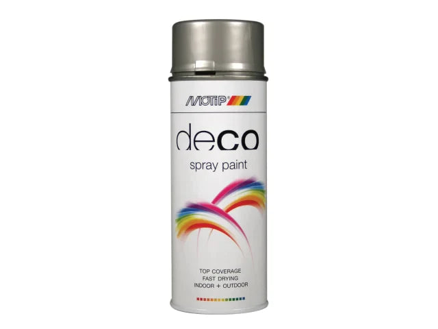 Deco Spray Paint High Gloss RAL 9006 White Aluminium 400ml, MOTIP®