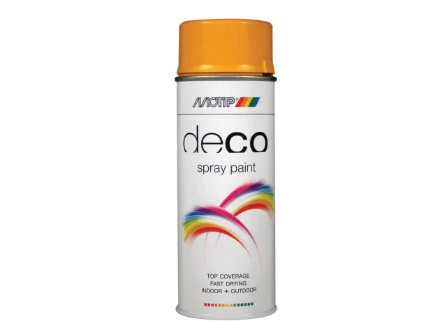 Deco Spray Paint High Gloss RAL 1004 Gold Yellow 400ml, MOTIP®