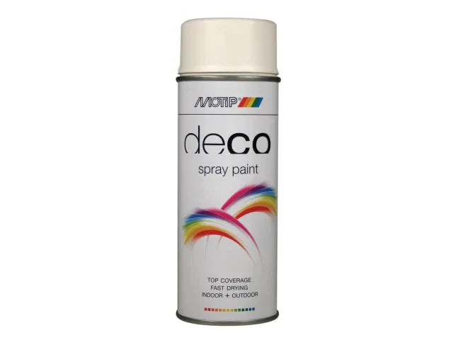 Deco Spray Paint Matt RAL 9010 White 400ml, MOTIP®