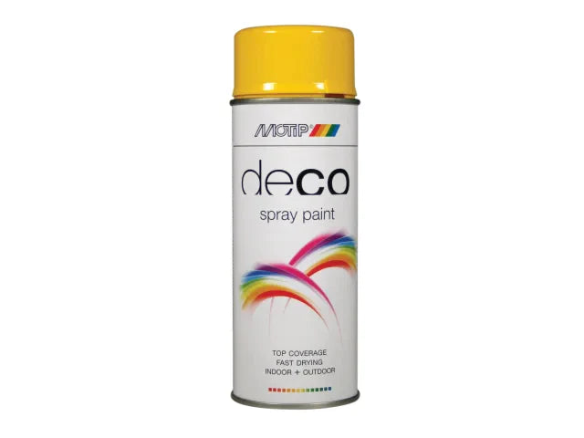 Deco Spray Paint High Gloss RAL 1021 Rapeseed Yellow 400ml, MOTIP®