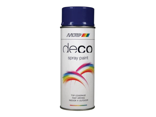 Deco Spray Paint High Gloss RAL 5002 Ultramarine Blue 400ml, MOTIP®