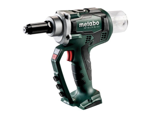 NP 18 LTX BL 5.0 Brushless Rivet Gun + metaBOX 18V Bare Unit, Metabo