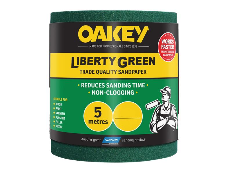 Liberty Green Sanding Roll 115mm x 5m Extra Coarse 40G, Oakey