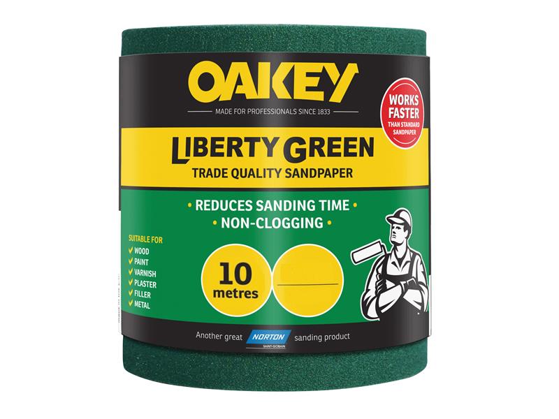 Liberty Green Sanding Roll 115mm x 10m Medium 80G, Oakey