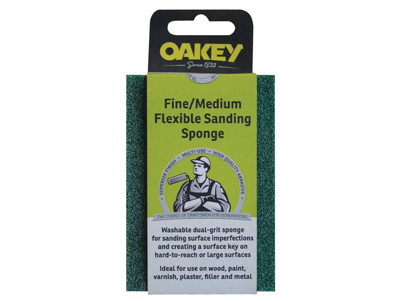 Dual-Grit Flexible Sanding Sponge Fine/Coarse, Oakey