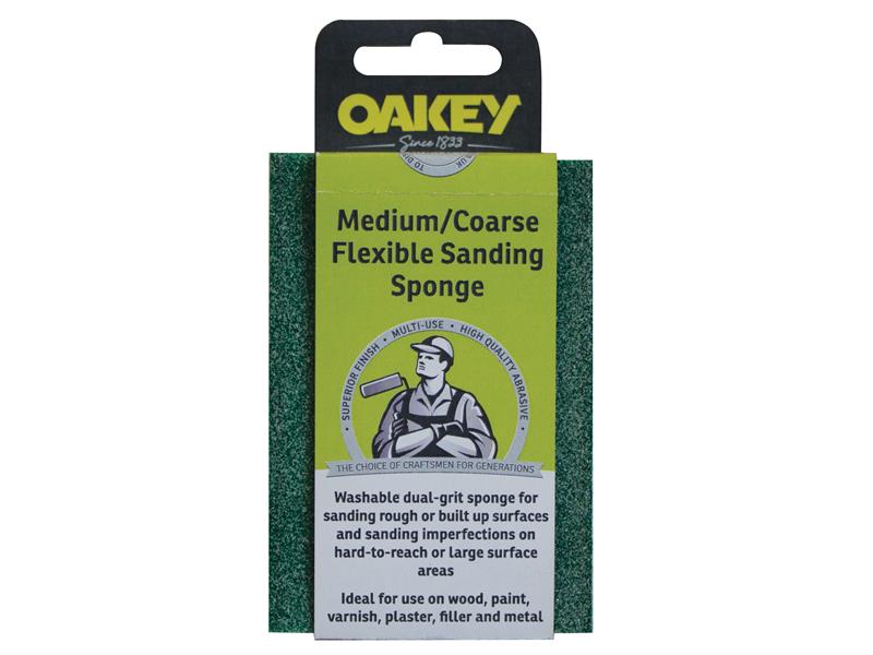 Dual-Grit Flexible Sanding Sponge Coarse/Extra Coarse, Oakey