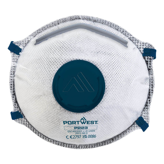 FFP2 Carbon Valved Dolomite Respirator (Pk10), Morgans PW