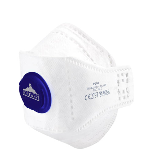 EAGLE FFP2 Valved Dolomite Fold Flat Respirator (Pk10), Morgans PW