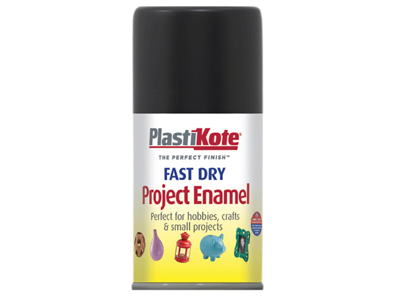 Fast Dry Enamel Aerosol Gloss Black 100ml, PlastiKote