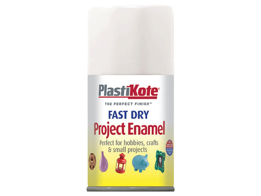 Fast Dry Enamel Aerosol Gloss White 100ml, PlastiKote