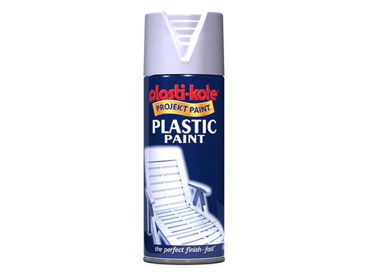 Plastic Paint Spray White Gloss 400ml, PlastiKote