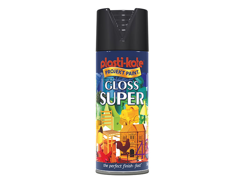 Gloss Super Spray Black 400ml, PlastiKote