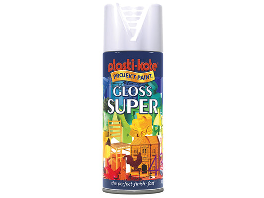 Gloss Super Spray White 400ml, PlastiKote