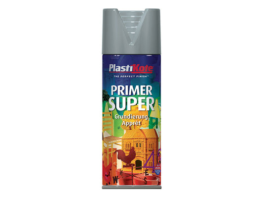 Super Spray Primer Grey 400ml, PlastiKote