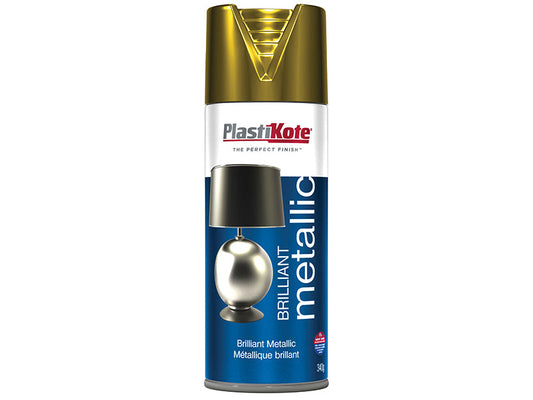 Brilliant Metallic Spray Gold 400ml, PlastiKote