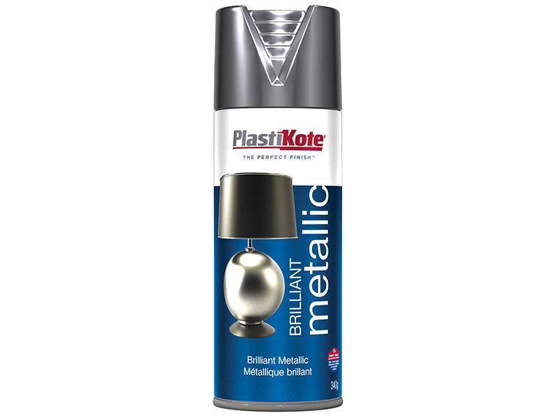 Brilliant Metallic Spray Silver 400ml, PlastiKote