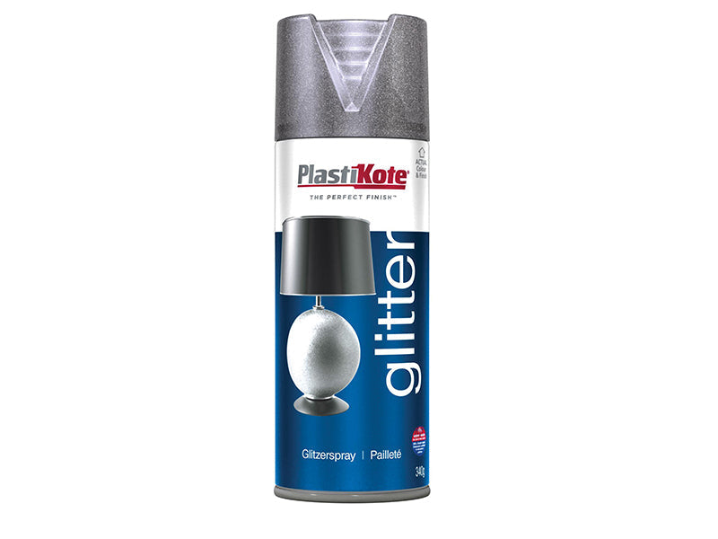 Glitter Effect Spray Silver 400ml, PlastiKote