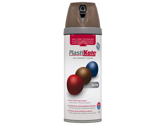 Twist & Spray Satin Chocolate Brown 400ml, PlastiKote