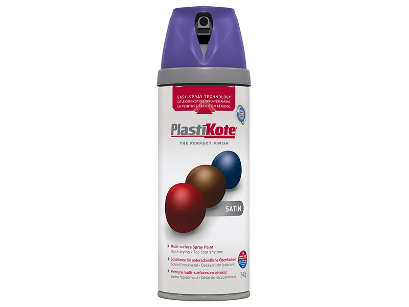 Twist & Spray Satin Sumptuous Purple 400ml, PlastiKote