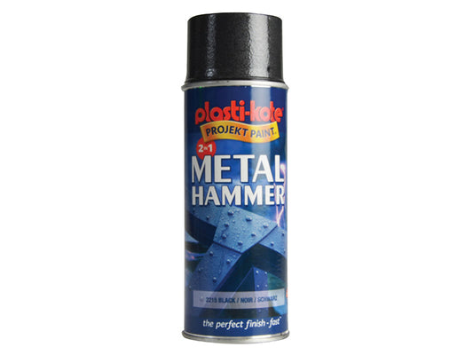 Metal Paint Hammer Spray Black 400ml, PlastiKote