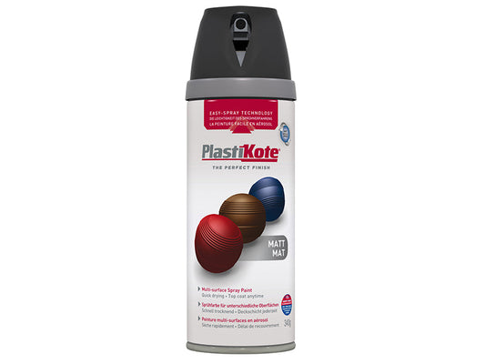 Twist & Spray Matt Black 400ml, PlastiKote