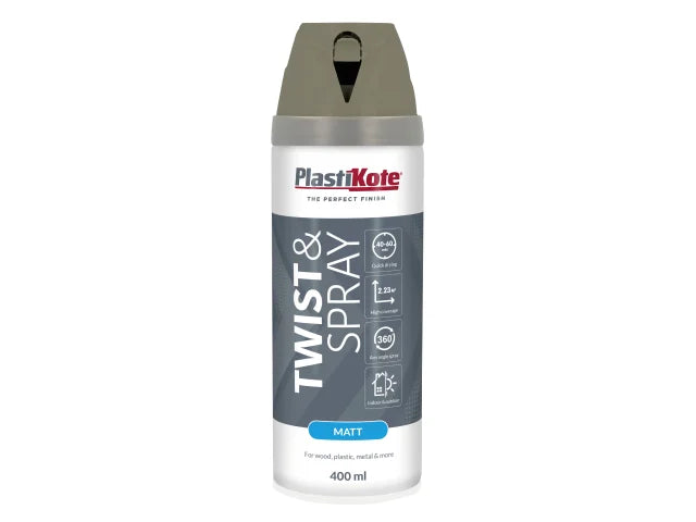 Twist & Spray Matt 400ml Quartz Grey, PlastiKote