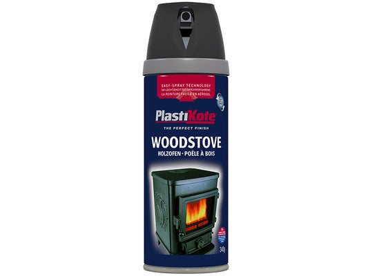 Twist & Spray Woodstove Paint Black 400ml, PlastiKote