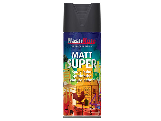 Matt Super Spray Black 400ml, PlastiKote