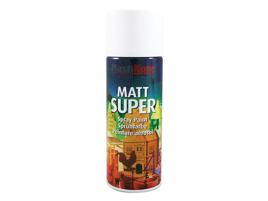 Super Spray Matt White RAL 9016 400ml, PlastiKote