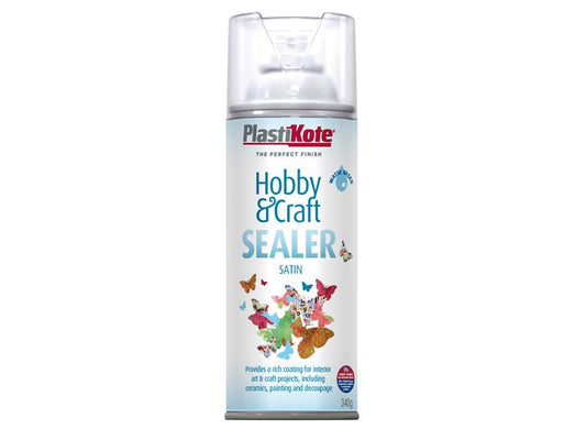 Hobby & Craft Sealer Spray Clear Satin 400ml, PlastiKote