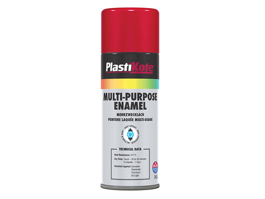 Multi Purpose Enamel Spray Paint Gloss Red 400ml, PlastiKote