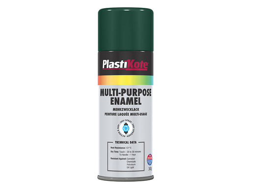 Multi Purpose Enamel Spray Paint Gloss Green 400ml, PlastiKote