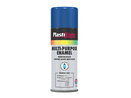 Multi Purpose Enamel Spray Paint Gloss Blue 400ml, PlastiKote