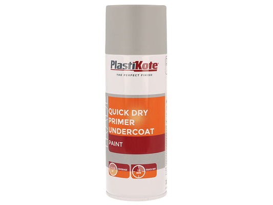 Trade Quick Dry Primer Spray Grey 400ml, PlastiKote