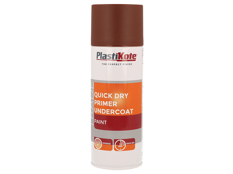 Trade Quick Dry Primer Spray Red Oxide 400ml, PlastiKote