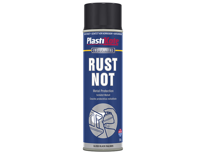 Rust Not Spray Gloss Black 500ml, PlastiKote