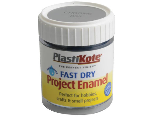 Fast Dry Enamel Paint B35 Bottle Chrome 59ml, PlastiKote