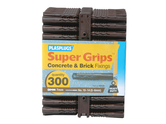 BP 539 Solid Wall Super Grips™ Fixings Brown (300), Plasplugs