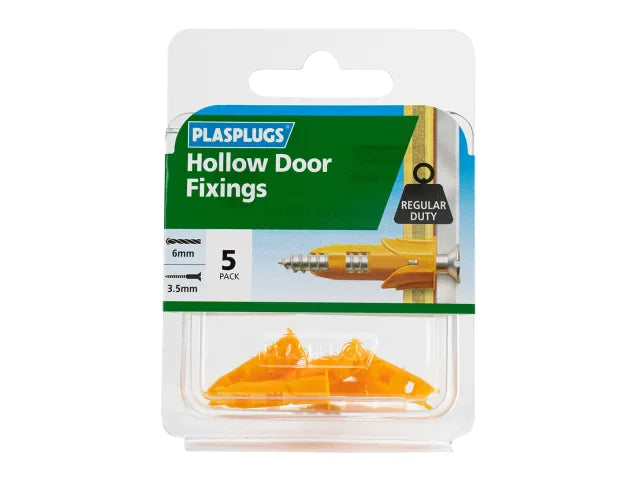 DR 106 Hollow Door Fixings (5), Plasplugs