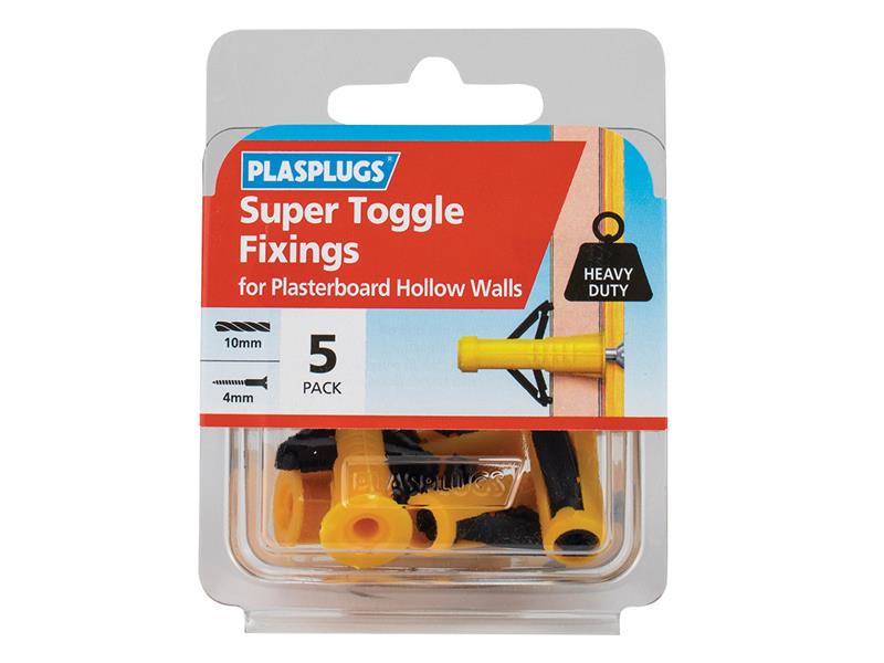 Super Toggle Fixings Pack 5, Plasplugs