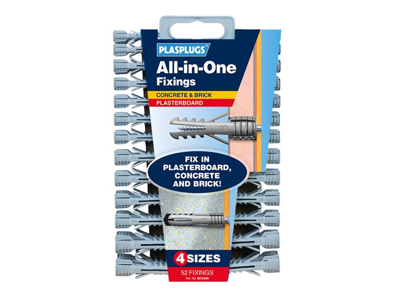 MFA 500 All-In-One Fixings Assorted (52), Plasplugs