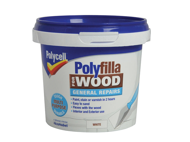 Polyfilla for Wood General Repairs White Tub 380g, Polycell