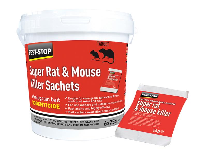 Super Rat & Mouse Killer Sachets, Pest-Stop (Pelsis Group)